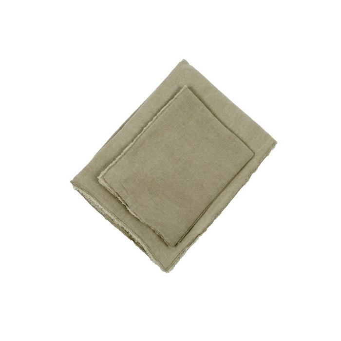 Nappe en lin Michelle gris olive 150x250