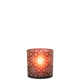 Lanterne J-Line Snow rouge en verre, vue de face