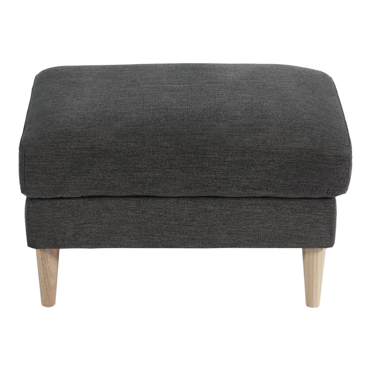 Détail du tissu en velours gris foncé du Pouf Bologna