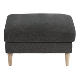 Détail du tissu en velours gris foncé du Pouf Bologna