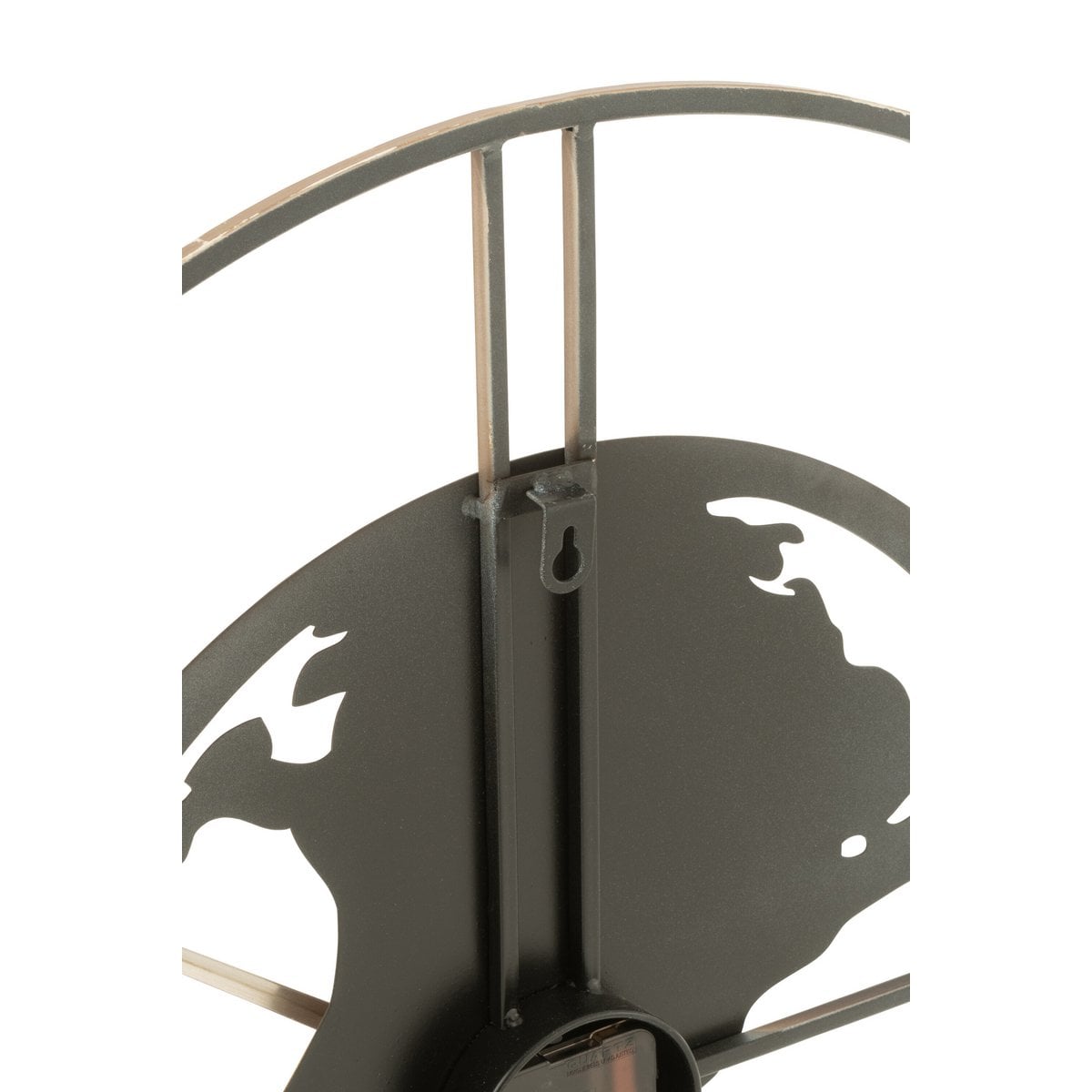 Horloge Map World J-Clow en métal marron, design industriel élégant