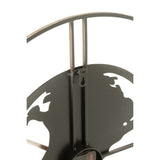 Horloge Map World J-Clow en métal marron, design industriel élégant