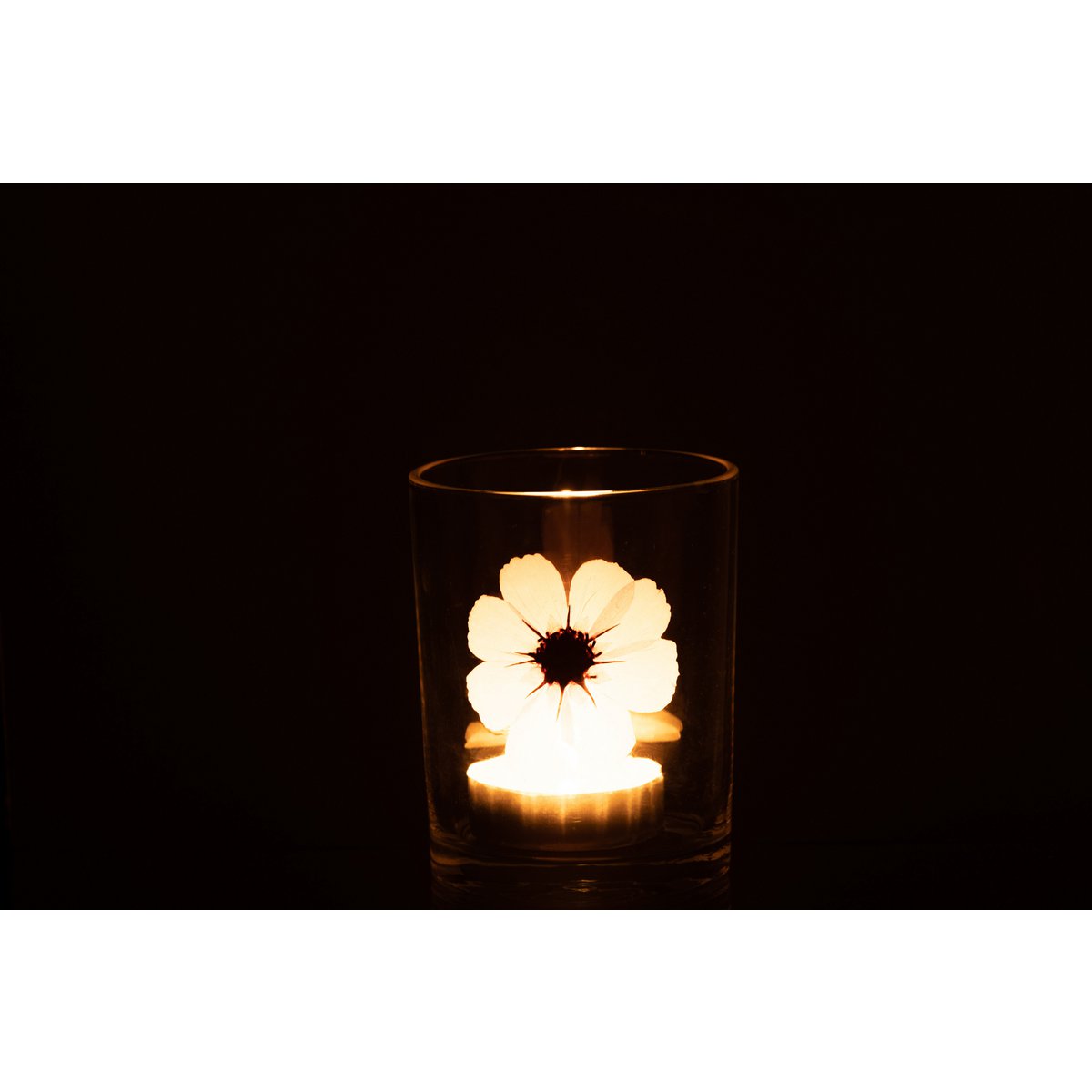 Lanterne Flower J-Line sur une table en bois