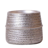 Cache-pot en céramique argenté Ø9 cm