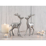 Figure décorative Cerf 2 Set Table Décoration Animal Figure Metal Christmas Decoration Silver O.