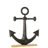 Sculpture Anker J-Line en aluminium noir, vue de face