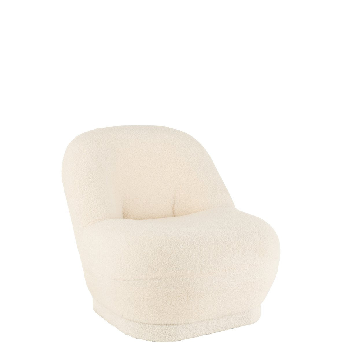 Fauteuil Teddy Bouclé blanc J-Line, ambiance cosy