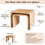 Table d'appoint en rotin avec structure en métal stable – Table basse fabriquée à la main BAYU