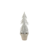 Pin J-Line en pot glitter argenté, décoration de Noël moderne et élégante