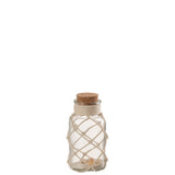 Vase de décoration J-Line Sand Shells en verre transparent, vue de face