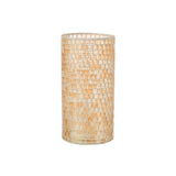 Vase mosaïque rond en verre orange de 29 cm - Vue de face