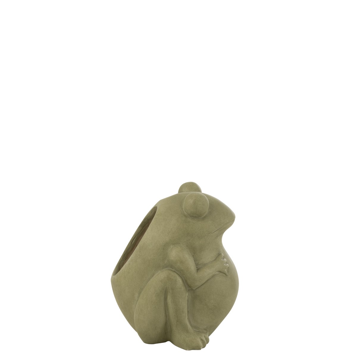 Vase J-Line Frog en céramique verte, vue de face