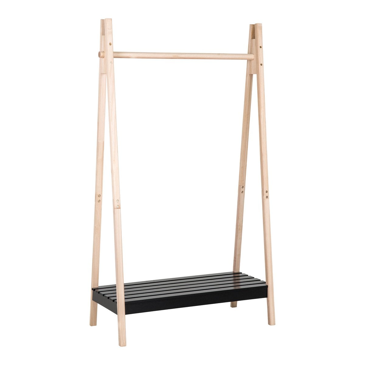 Détail de la tringle du portant Torino avec vêtements suspendus