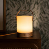 Lampe de table rechargeable en bois marron clair Avery