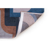 Tapis Eco - Bleu Camel - Tapis marron et bleu