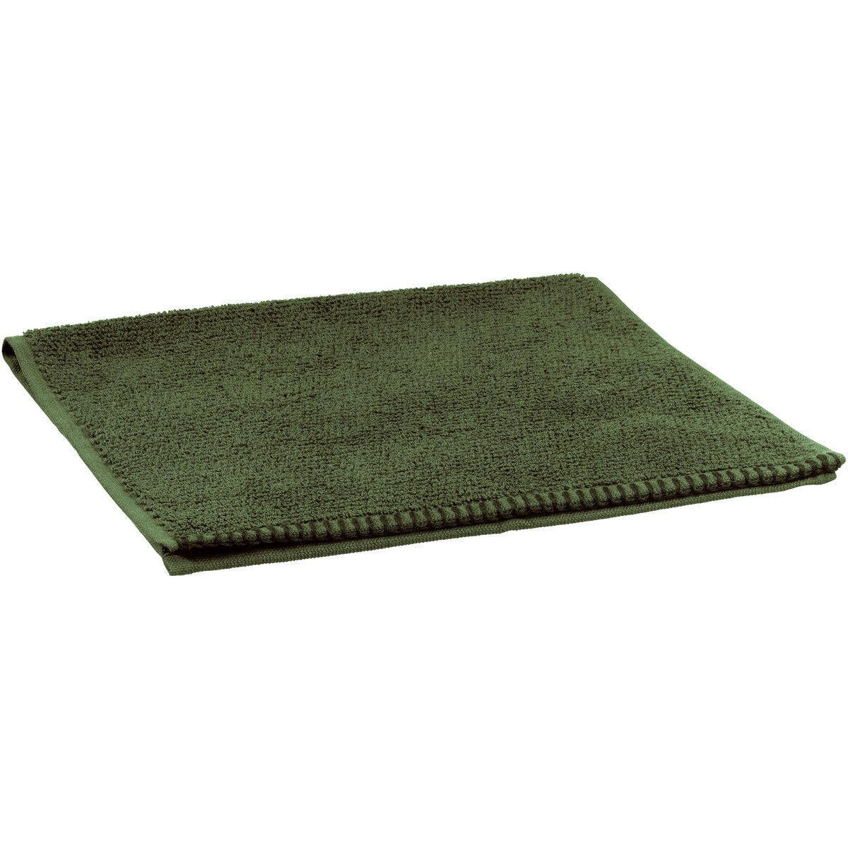 Serviette invité Bora Romarin en coton vert, texture grain de riz