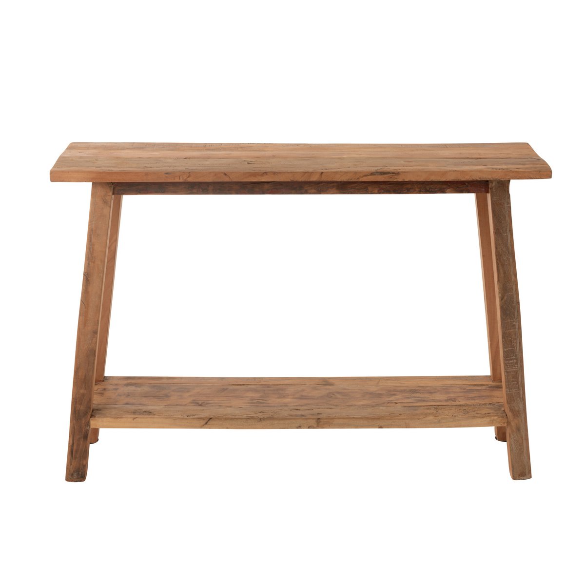 Détail du bois recyclé de la console J-Line