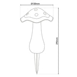 Brochettes décoratives solaires Set "Mantar" Ø 13 cm, 29 cm de haut, plastique transparent en rouge, jaune et transparent, LED intégrée, blanc froid