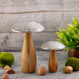 Déco Figures 2 Set Champignons H20 / 12x13 / 9cm Affichage Masterbox 12x Wood de mangue en 2 parties