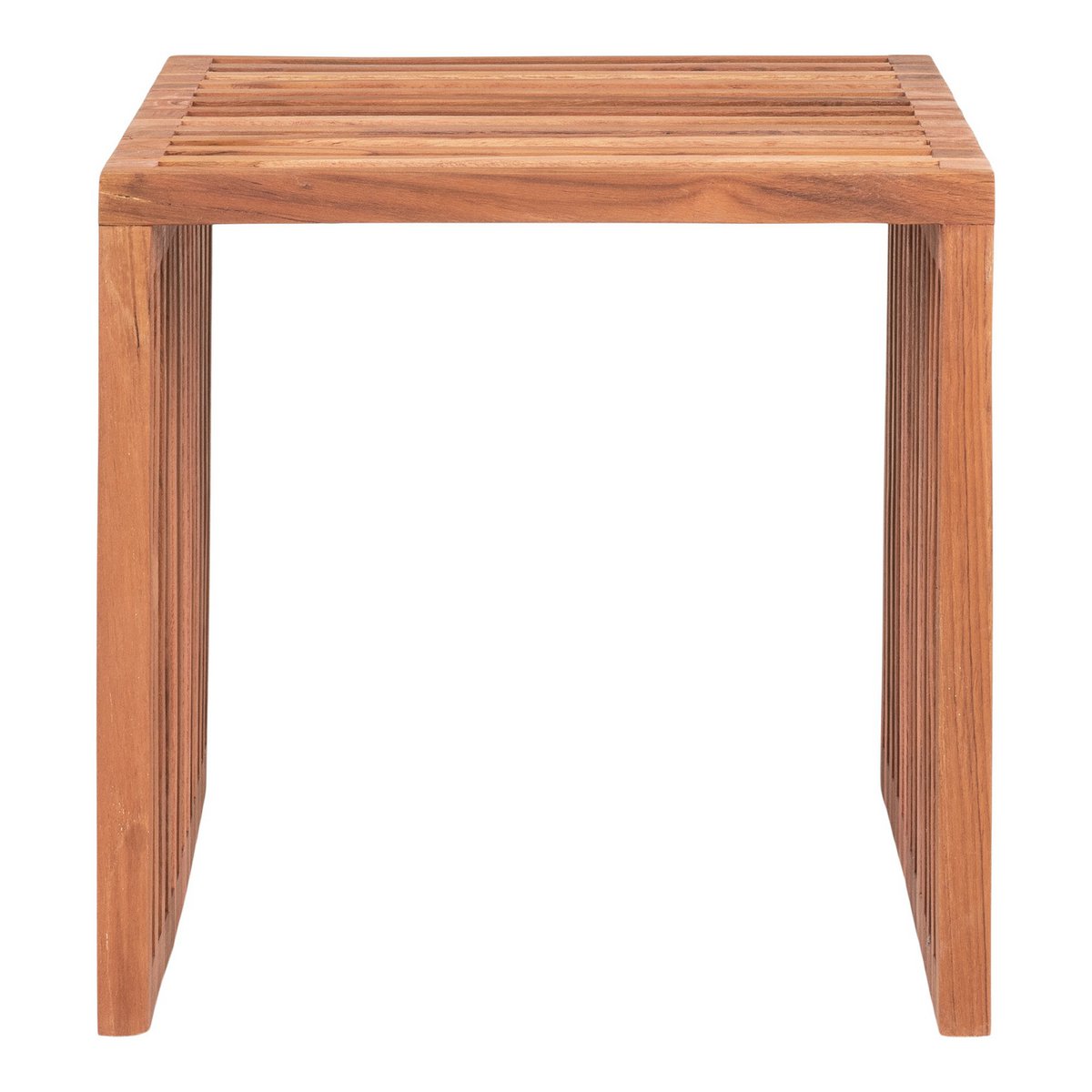 Table d'appoint Pego en bois de teck, détail du grain