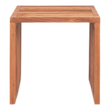 Table d'appoint Pego en bois de teck, détail du grain
