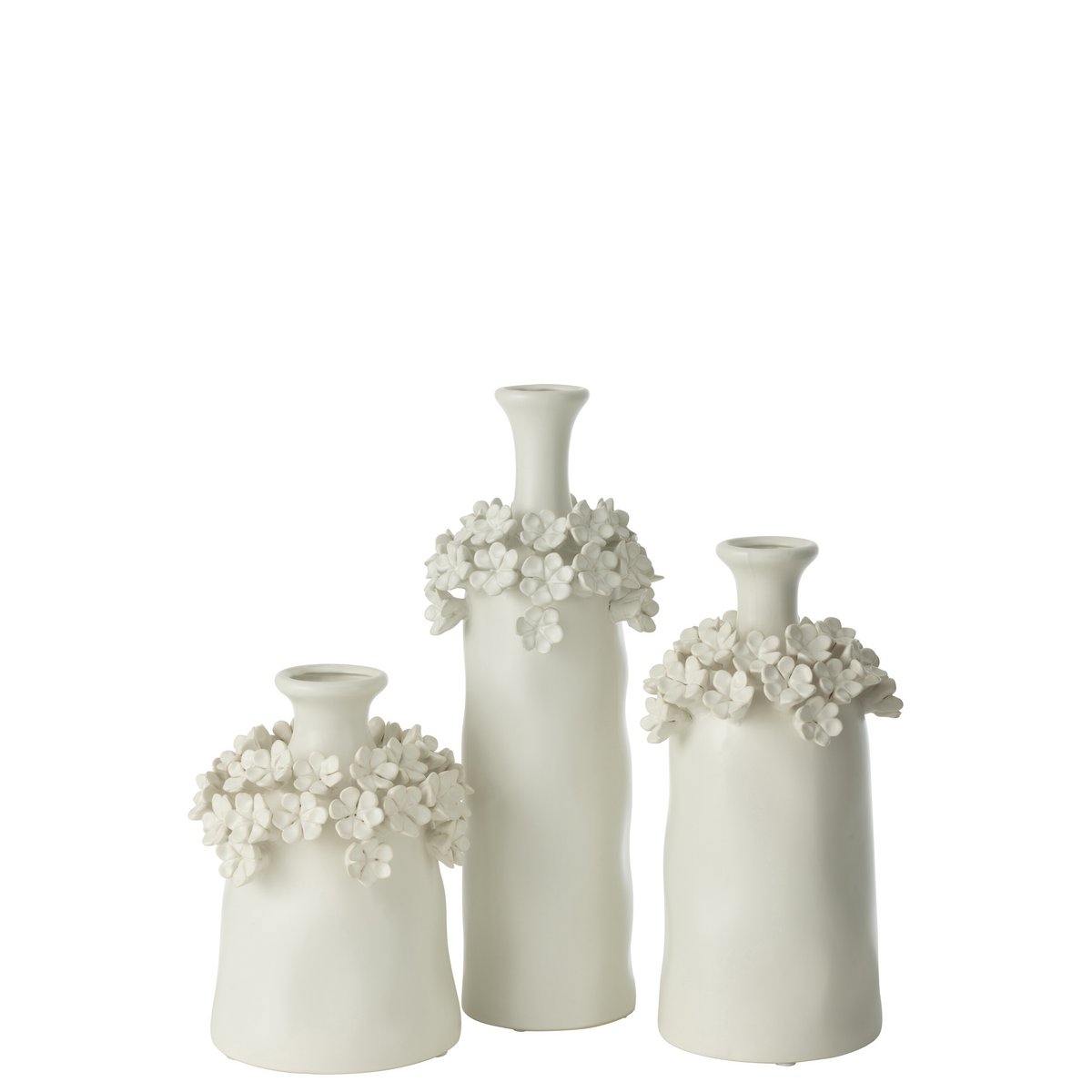 Vase Yucca Bloom J-Line en céramique blanche, 40 cm de haut