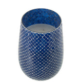 Détail de la bougie parfumée Mia Mosaic J-Line, couleur bleu