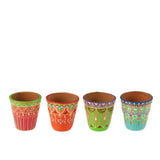 Boîte de 4 pots de fleurs Mumbai - présentation élégante sur table