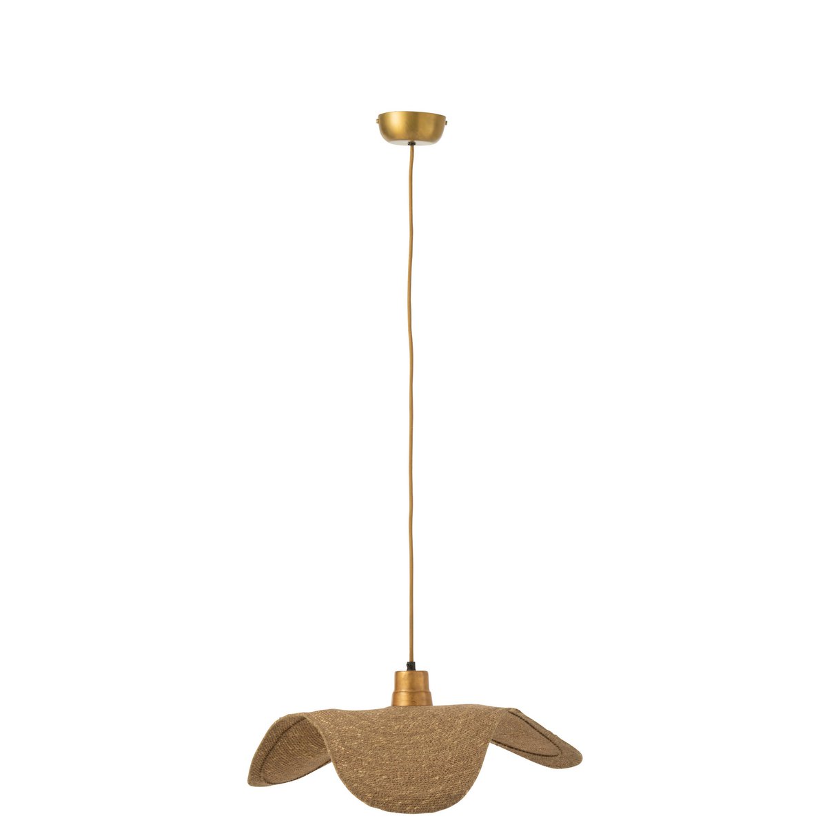 Lampe J-Line Moonj éclairant une table de salon