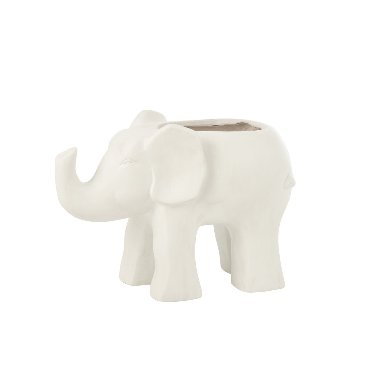 Pot de Fleurs Éléphant J-Line en céramique blanche - vue avant