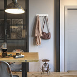 Gorillz Rounded Four Industrial Wall Coat Rack 4 Coat Rack Hooks - Blanc