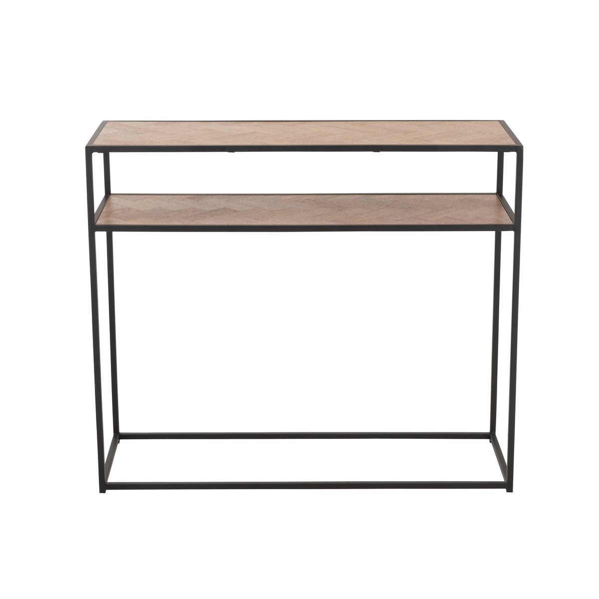 Console Zigzag J-Line en bois et métal vue de face