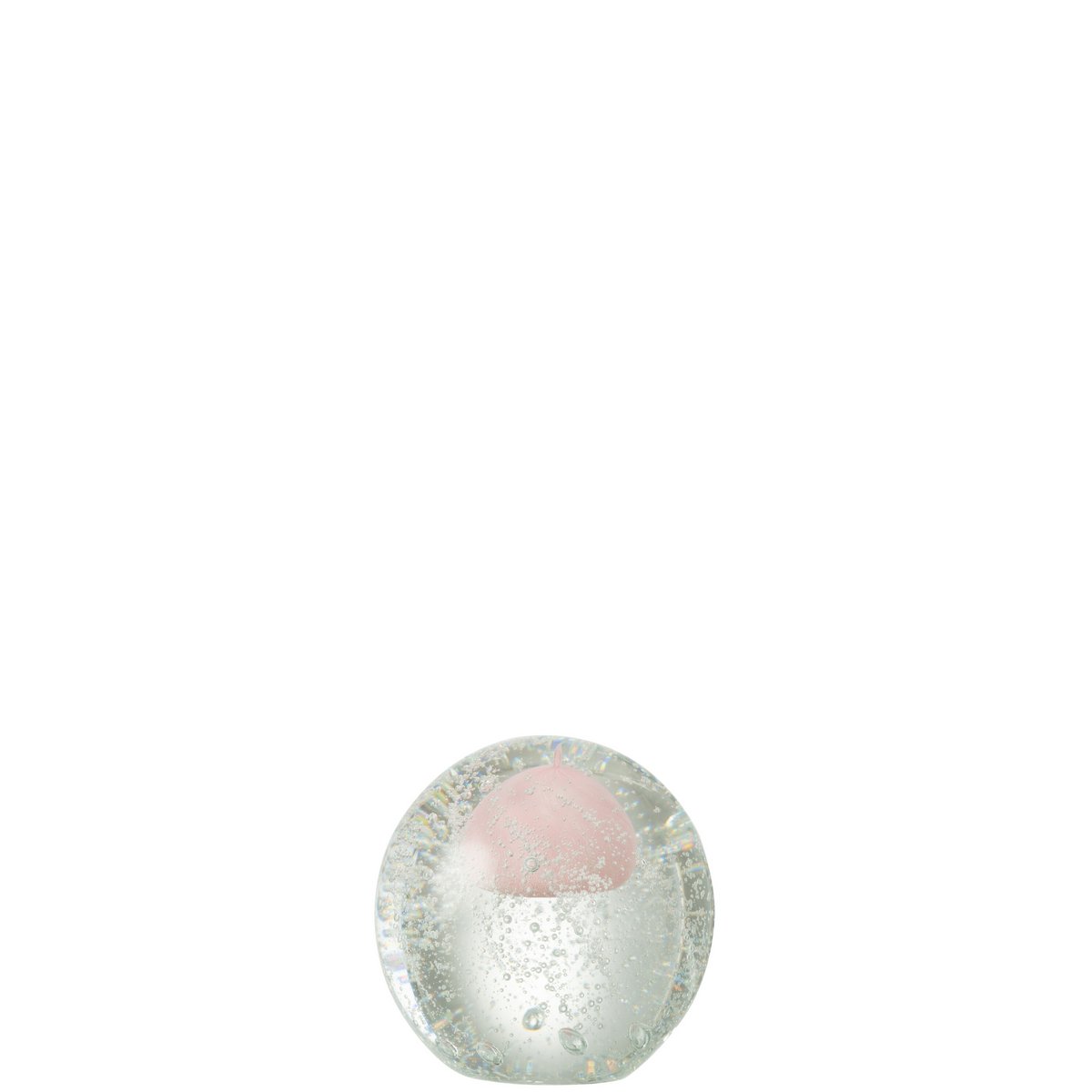 Presse-Papier Bulle en Verre Rose J-Line avec bulles captivantes