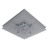 Le plafond LED "Chur" 30 x 30 cm, métalcolaire chom, verre satiné de pièce, LED intégrés, blanc chaud