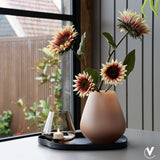 Vase Tasman mat en verre beige et marron