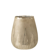 Lanterne J-Line Leaf Round en verre argenté vue de face
