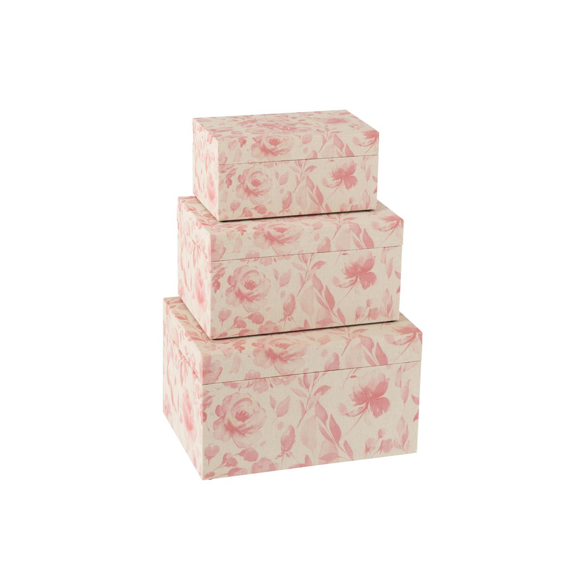 Boîte décorative J-Line en bois rose, détail du motif