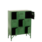 J-Line Armoire 9 Portes Métal Vert