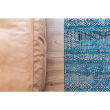 Tapis Eco - Zemmuri Bleu - Tapis marron et bleu