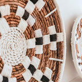 Décoration murale Panier mural rond Boho ou bol plat TAMAN en fibre de banane (2 tailles)