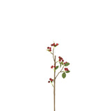 Branche décorative J-Line Berries Fine rouge et vert, détail des baies
