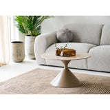 Table basse Annecy, plateau céramique/acier, travertin/sable, ø70x41 cm
