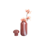Vase Dulce Raya, détail des rayures blanches sur fond or rosé