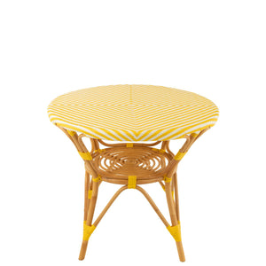Table Live J-Line vue de dessus, couleur jaune éclatante