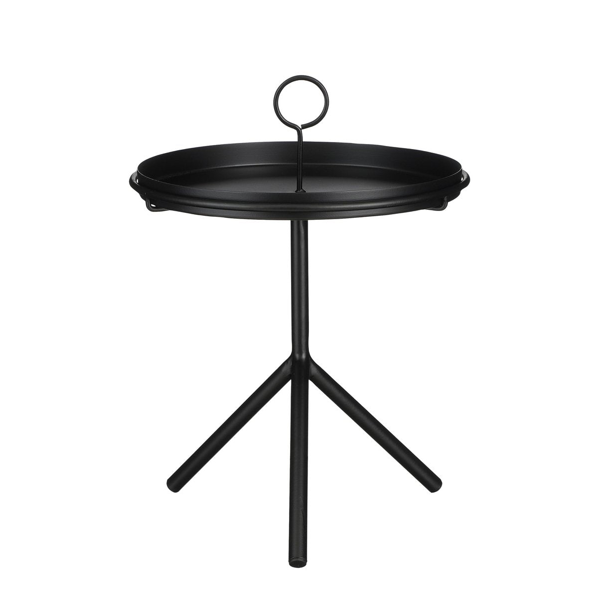 Table d'appoint Aston Noir avec plateau amovible et design moderne