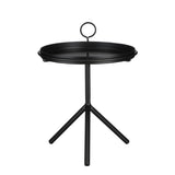 Table d'appoint Aston Noir avec plateau amovible et design moderne