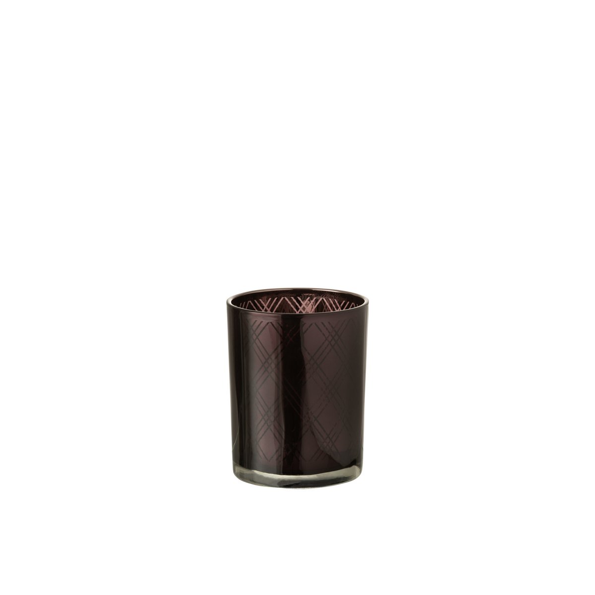 Photophore J-Line Diamond en verre violet foncé, vue de face