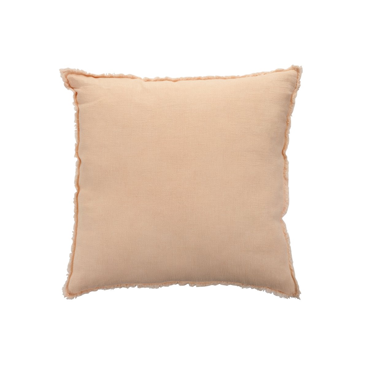 Coussin J-Line Stonewashed en lin rose clair sur canapé