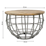 Table d'appoint table basse durable table de salon rond lexington Ø 55 cm cadre en métal solide