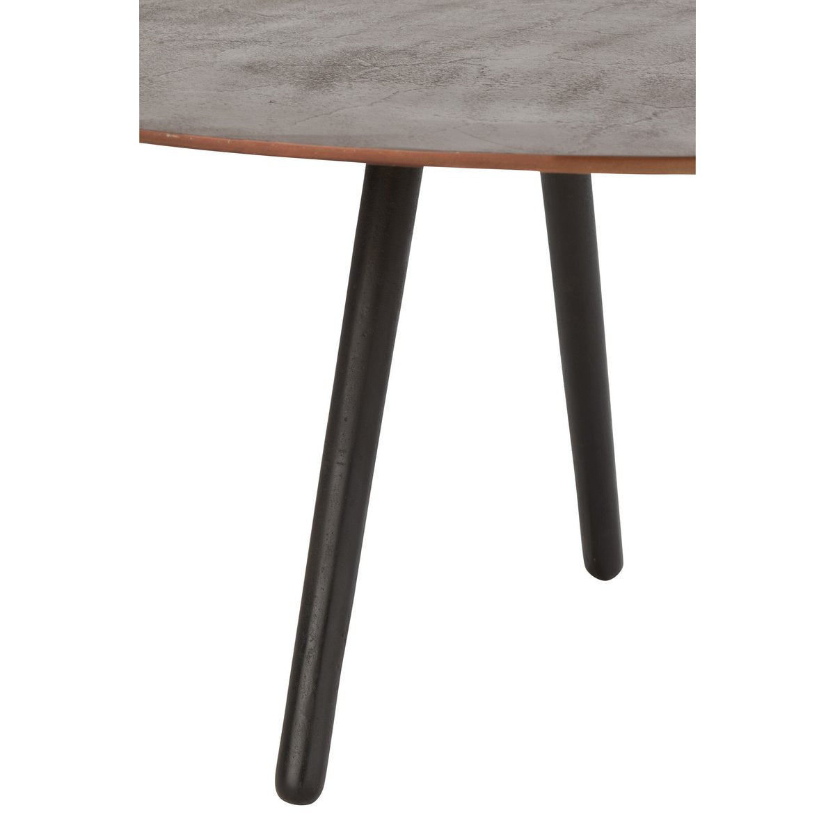 Table basse J-Line Drop en aluminium brun de fer vue de face